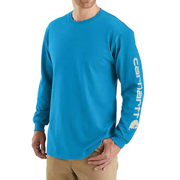 NEW CARHARTT women's heavy long sleeve graphic pocket tee in atomic blue - Picture 1 of 1